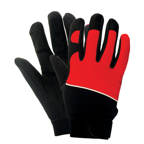 Erb Safety 428-611 Mechanics Gloves, Red, LG 21211